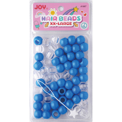 Joy Round Hair Beads XX-Large, 60 Count, Blue