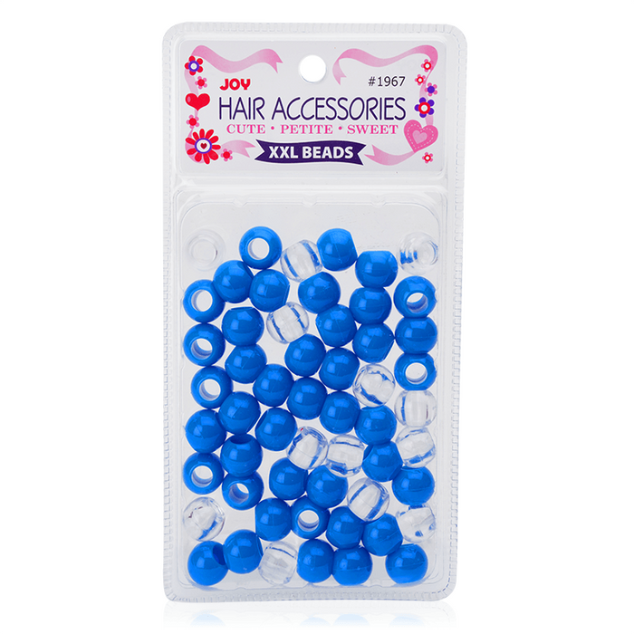 Joy Round Hair Beads XX-Large, 60 Count, Blue