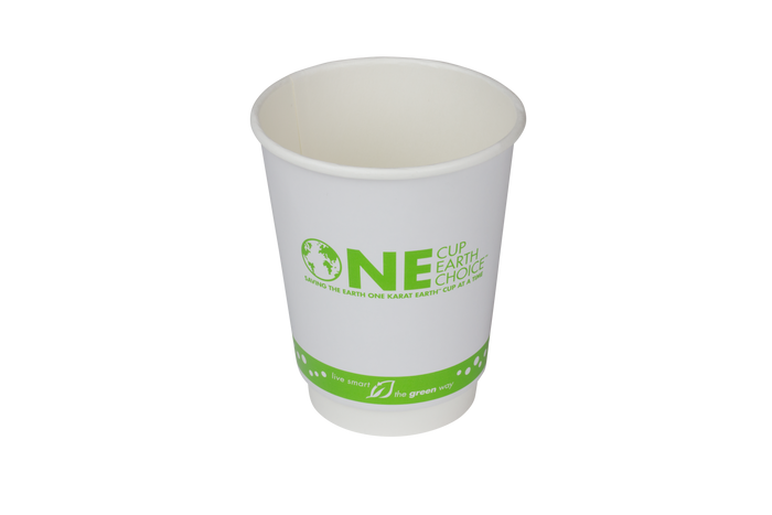 Karat Earth 12oz Compostable Insulated Double-Wall Paper Hot Cup | White | 91-Series