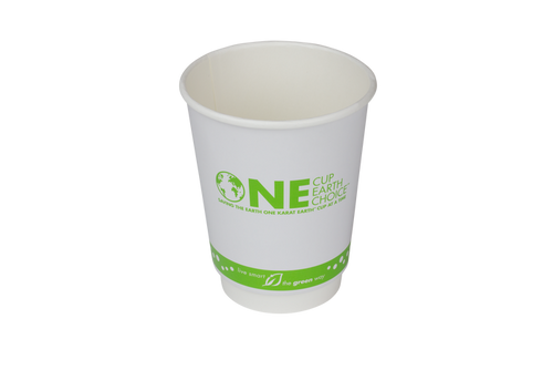 Karat Earth 12oz Compostable Insulated Double-Wall Paper Hot Cup | White | 91-Series