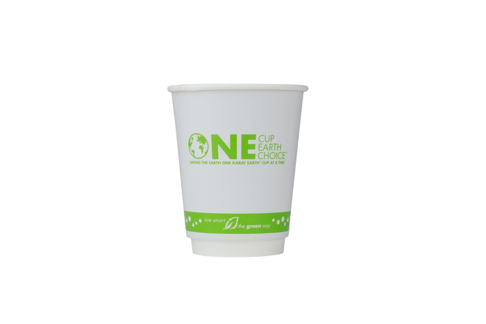 Karat Earth 8oz Compostable Insulated Double-Wall Paper Hot Cup | White | 81-Series