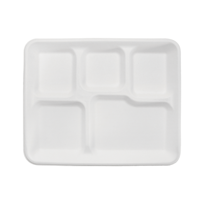 Karat Earth Karat Earth 10 x 8 Fiber Tray | 5-Compartment | PFAS-Free (100 pcs/case)