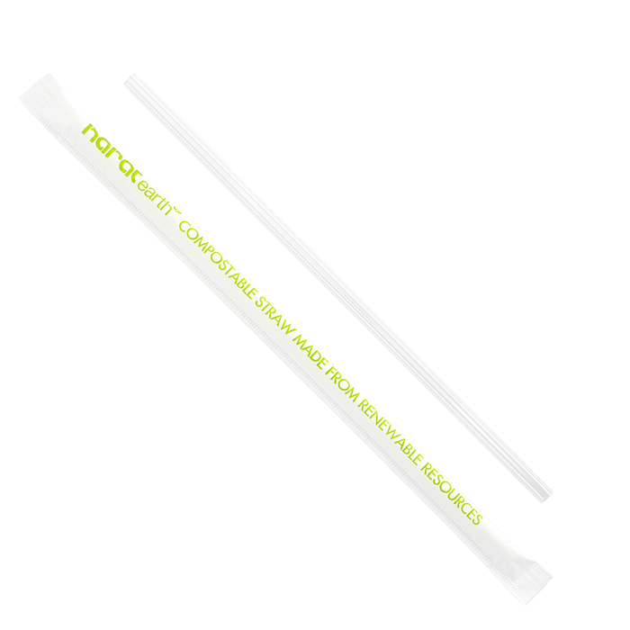 Karat Earth PLA Jumbo 7.75' Straw | Wrapped | Clear