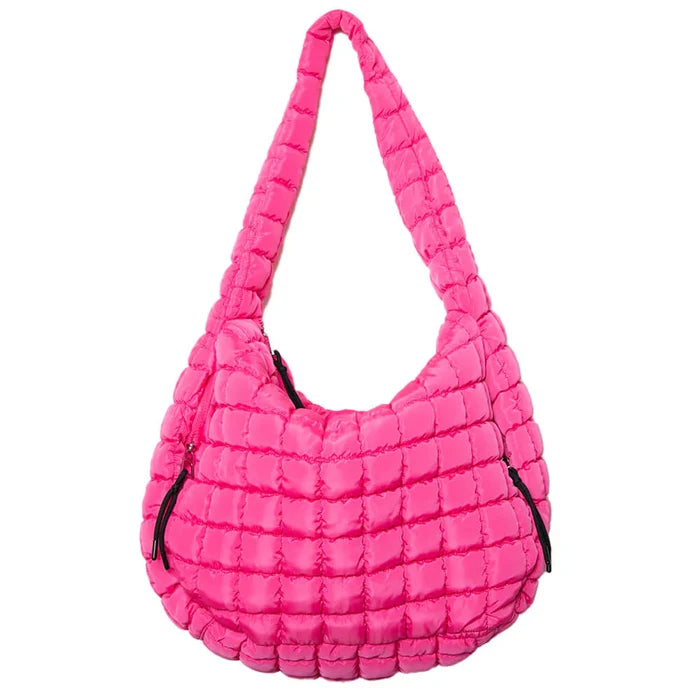 Katydid Hot Pink Quilted Hobo Bag
