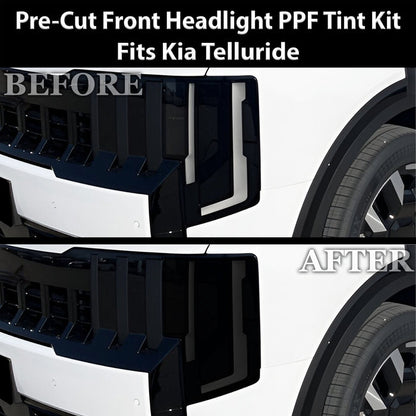 Kia Telluride 2027+ Dark Smoke Headlight & Taillight Tint Kit – Precut Vinyl Lens Overlays Film