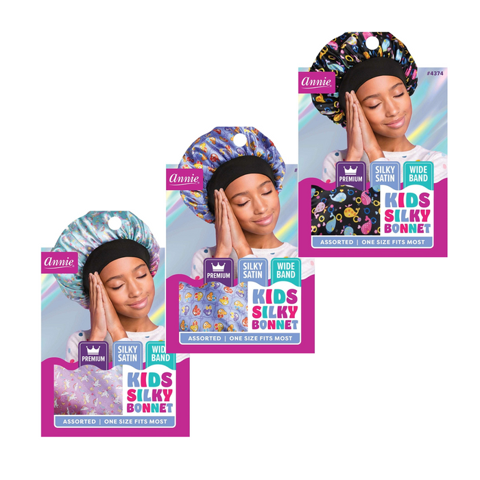 Kid's Silky Wide Edge Bonnet Dual Layer [Assorted Pattern] #4374