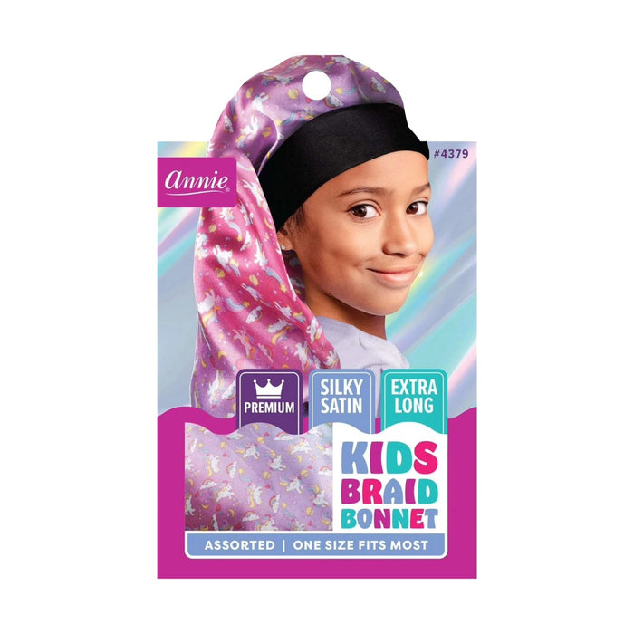 Kid's Silky Wide Edge Braid Bonnet Dual Layer [Assorted Pattern] #4379