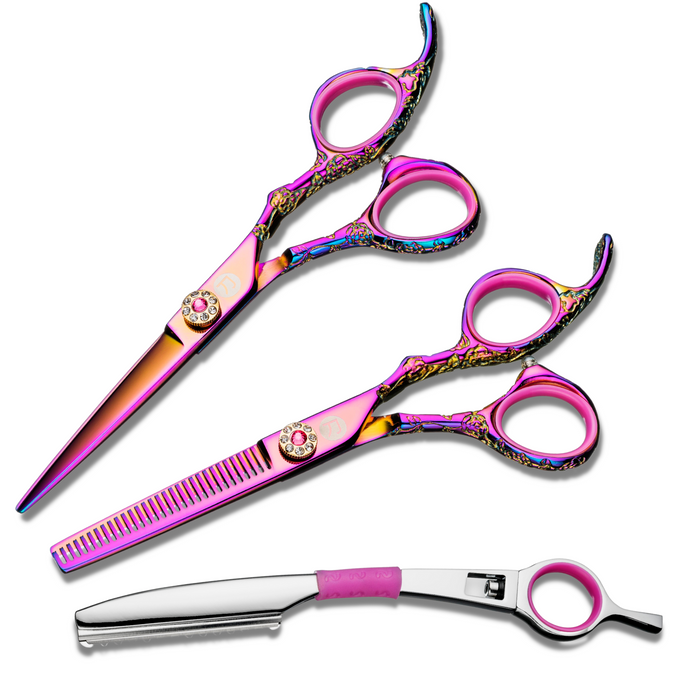 Kohana Pink Hair Shears Set (Hair Cutting and Thinning Shears)