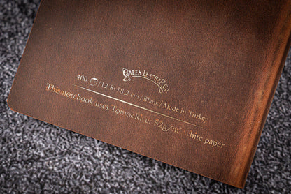 Leather Notebook - Tomoe River Paper - B6 - Crazy Horse Brown