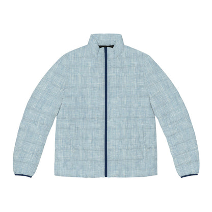 Light Blue Textured Puffer Jacket