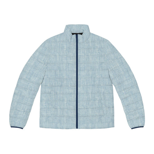 Light Blue Textured Puffer Jacket