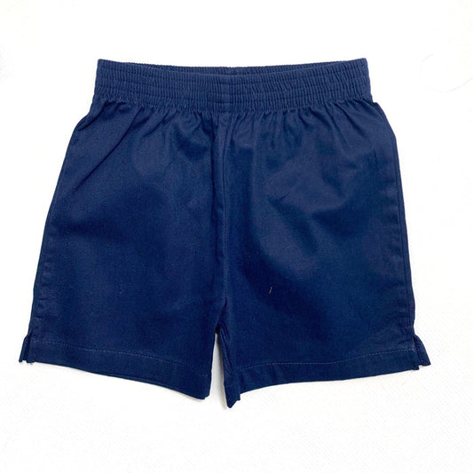 Luigi Navy Twill Shorts with Side Slit