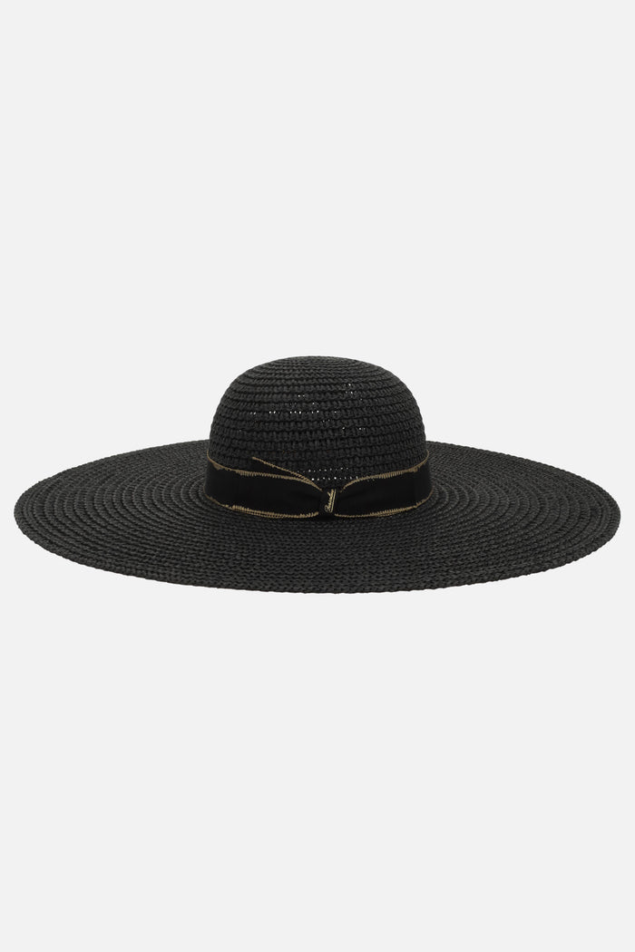 Marlene wide-brim hat in woven paper