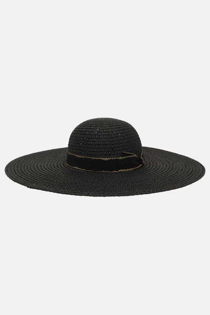 Marlene wide-brim hat in woven paper