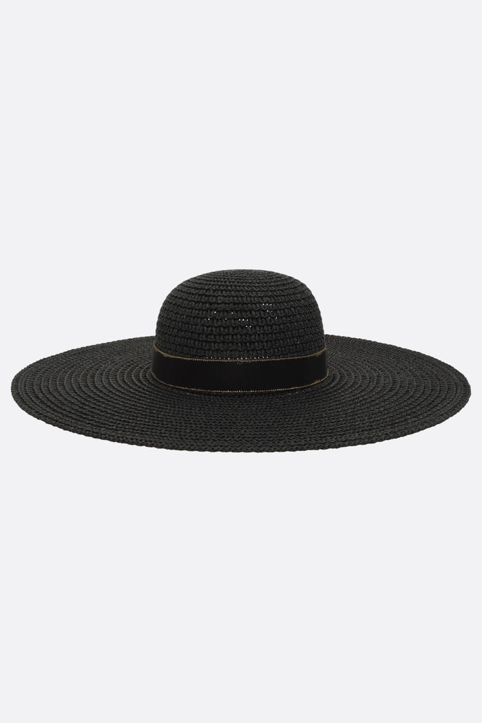 Marlene wide-brim hat in woven paper