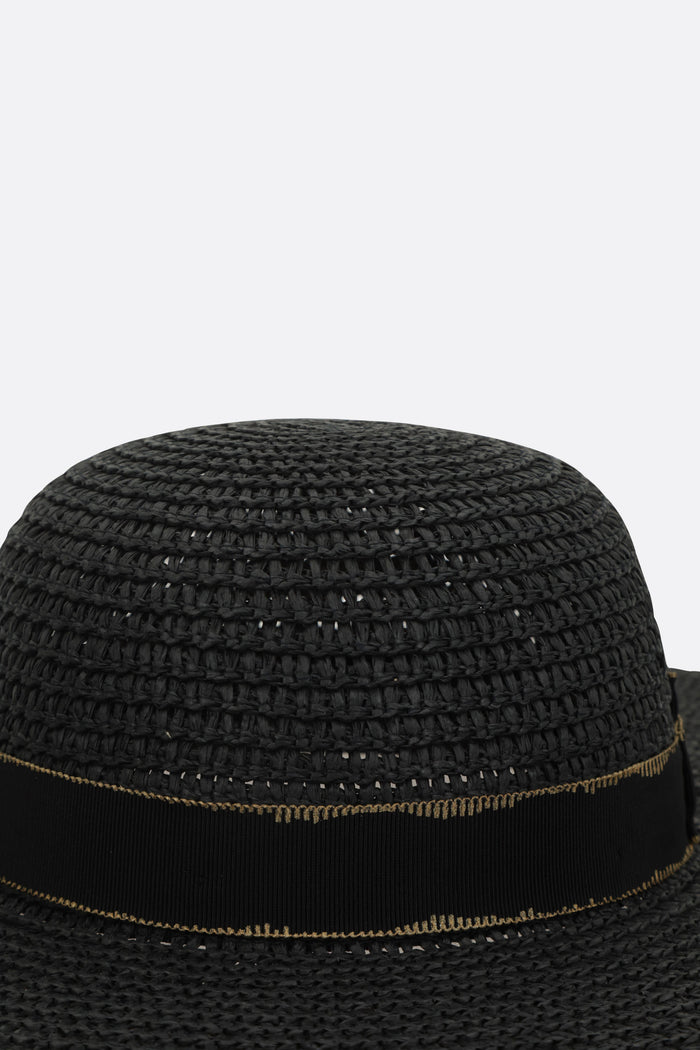 Marlene wide-brim hat in woven paper