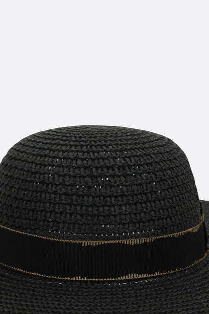 Marlene wide-brim hat in woven paper