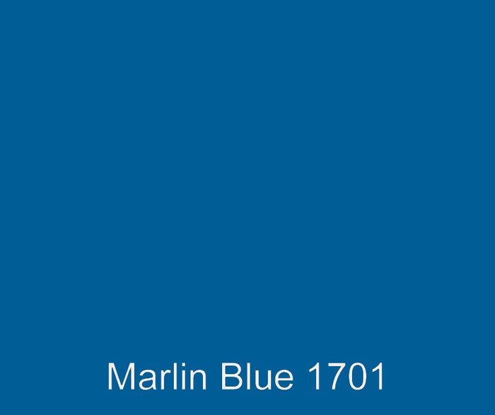 Marlin blue custom color ISO NPG polyester gel coat for a protective high gloss finish.