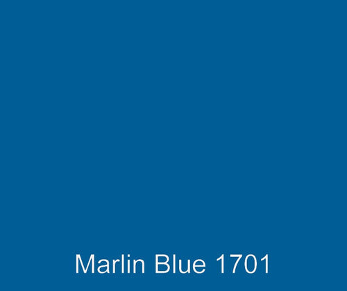 Marlin blue custom color ISO NPG polyester gel coat for a protective high gloss finish.