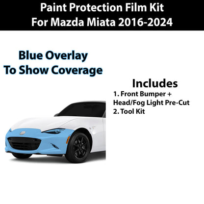 Precut Premium Paint Protection Film Clear Bra PPF Decal Film Kit Cover Fits Mazda Miata MX - 5 2016 - 2024 - Bogar Tech Designs