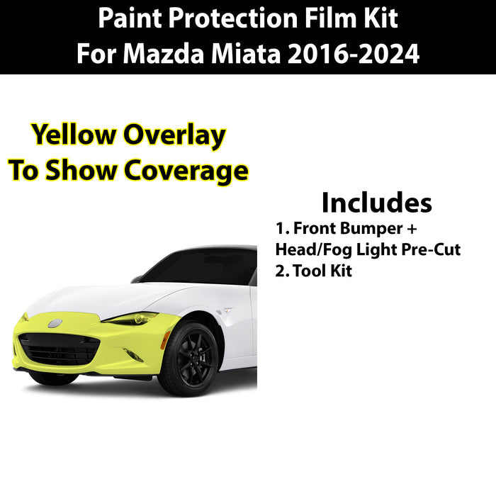 Precut Premium Paint Protection Film Clear Bra PPF Decal Film Kit Cover Fits Mazda Miata MX - 5 2016 - 2024 - Bogar Tech Designs