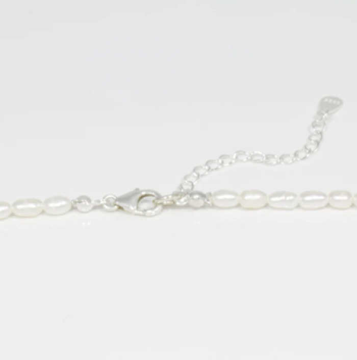 Mens Small Rice Pearl Necklace