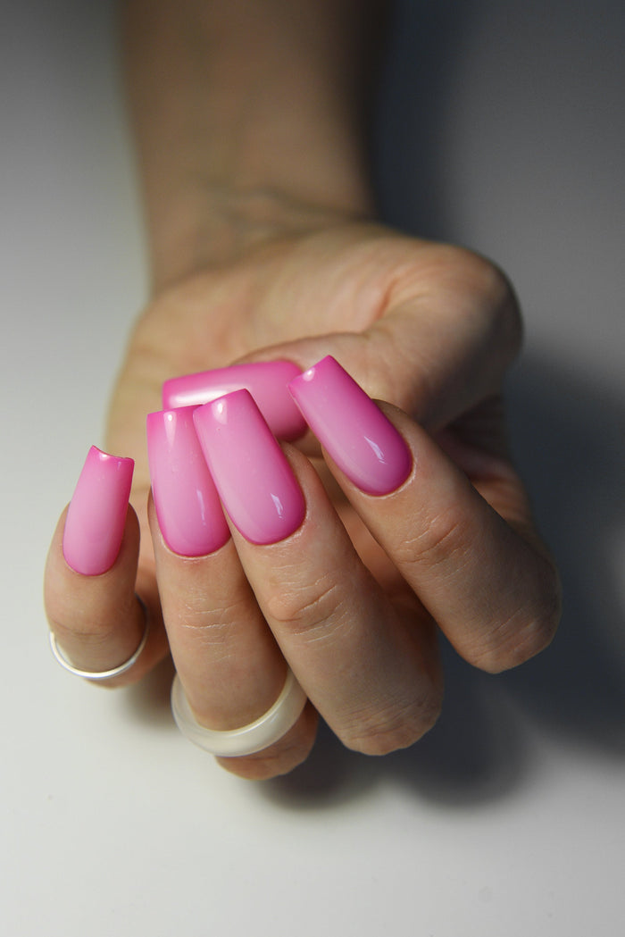 Milky Ombre Neon Press On Nails – Colorful Handmade Reusable Set – Luxury Gel Nail Art