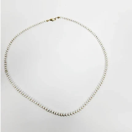 Mini Beaded Necklace with Pearls and Stainless Steel Spacer beads