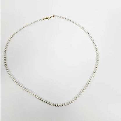 Mini Beaded Necklace with Pearls and Stainless Steel Spacer beads
