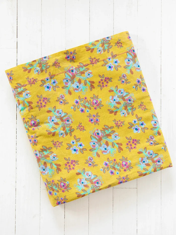 Mix & Match Sooo Soft Cotton Flat Sheet - Chartreuse Bouquet Blooms-view 1