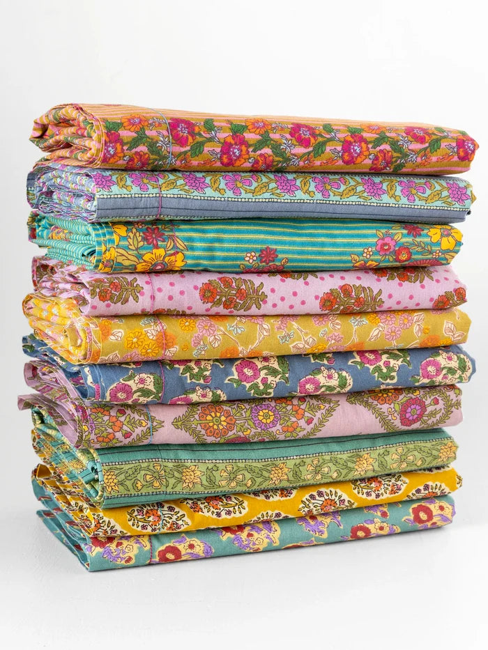 Mix & Match Sooo Soft Cotton Flat Sheet - Chartreuse Bouquet Blooms-view 3
