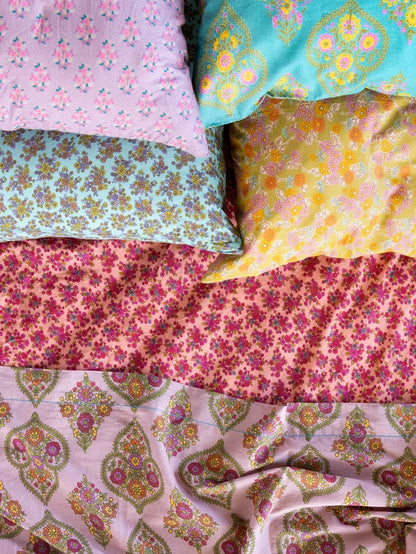 Mix & Match Cotton Flat Sheet - Pink Willow Medallion-view 2