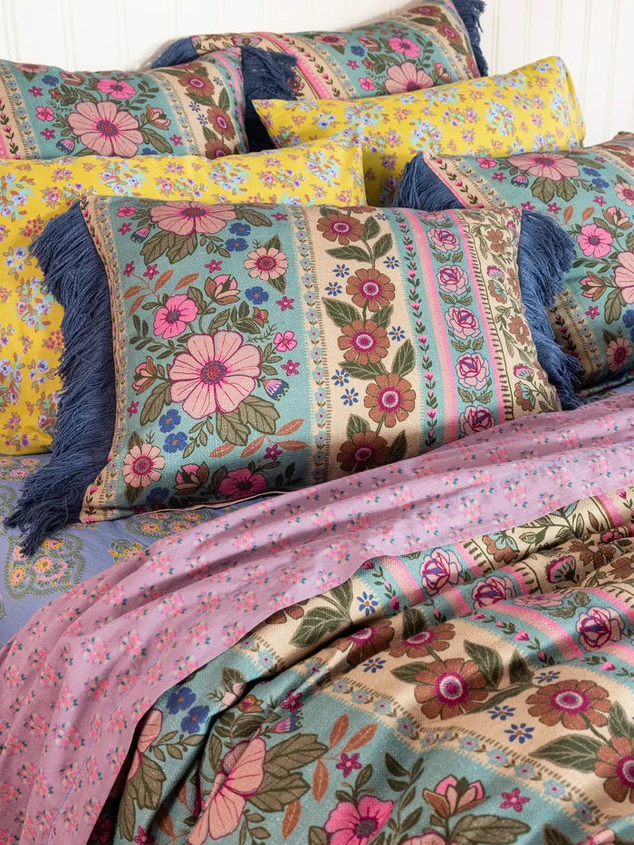 Mix & Match Sooo Soft Cotton Pillowcase, Single - Chartreuse Bouquet Blooms-view 2
