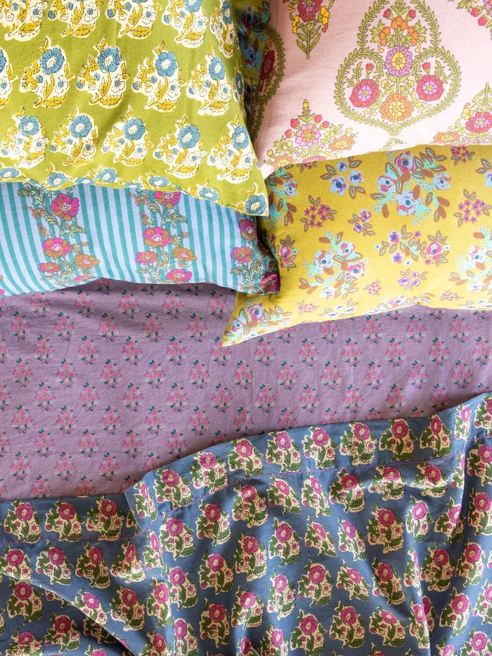Mix & Match Sooo Soft Cotton Pillowcase, Single - Chartreuse Bouquet Blooms-view 6