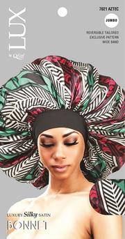 M&M Qfitt  LUX - Luxury Silky Satin Pattern Bonnet - Jumbo # 7021 Afro - 6/packs - Palms Fashion Inc.