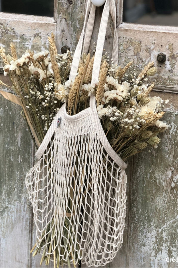 Net Shopping Bag w/Large Handle Naturel