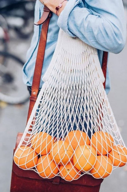 Net Shopping Bag w/Large Handle Naturel