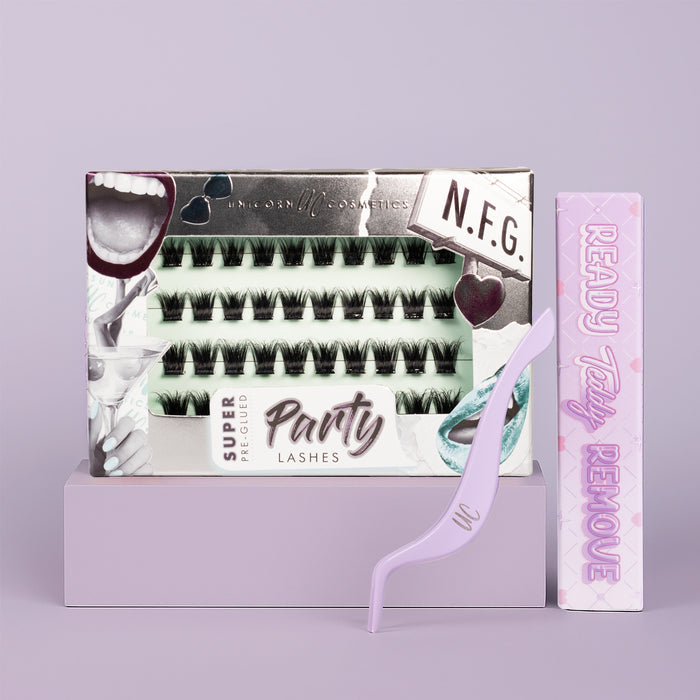 N.F.G. Super Pre-Glued Party Lashes Full Kit - Unicorn Cosmetics