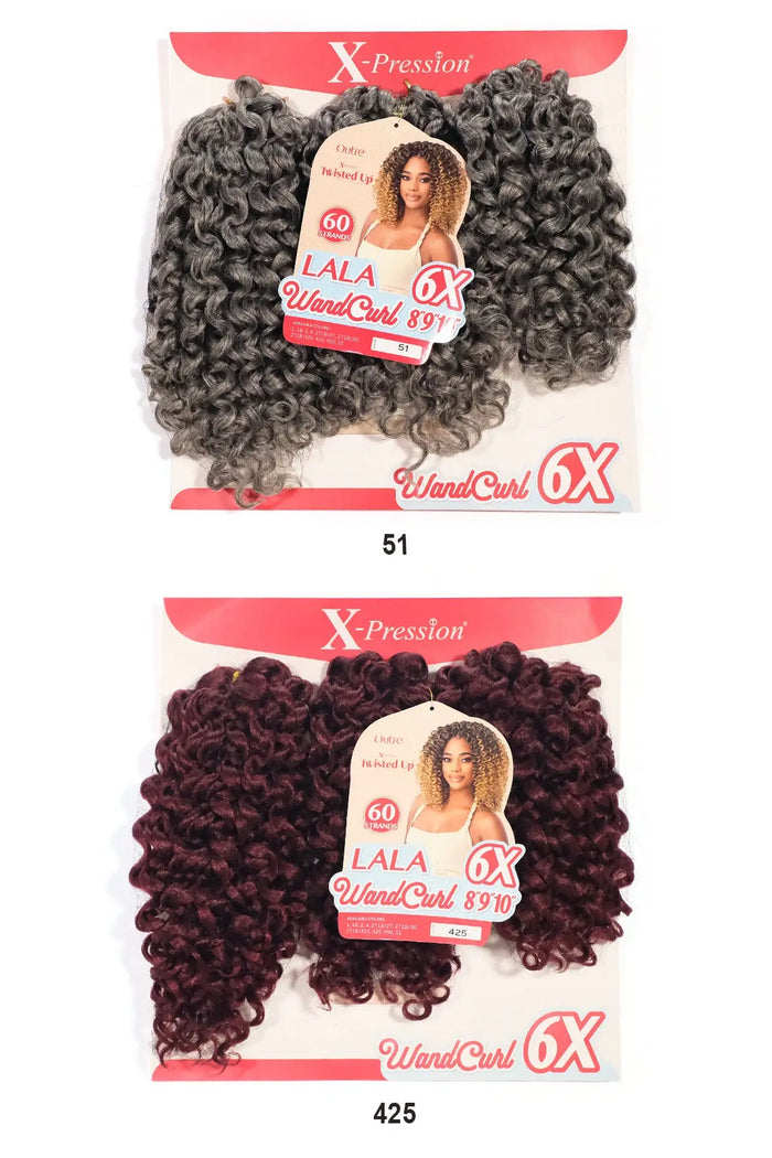OUTRE X-PRESSION TWISTED UP 6X LALA WAND CURL BRAID 8"9"10" OUTRE