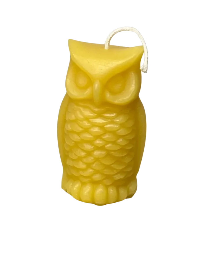 Owl-100% Beeswax Molded Candle