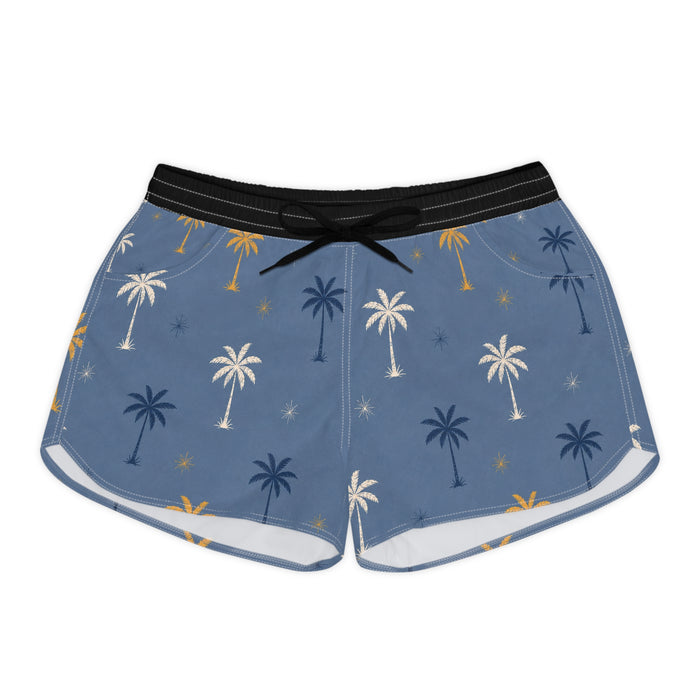 Palm Print Lounge Shorts — Women's Tropical Casual AOP
