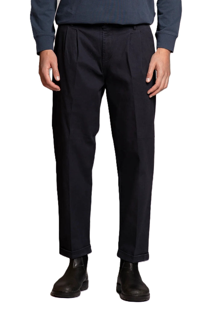 IMPURE pantaloni devis blu DEVIS CHINO-NAVY