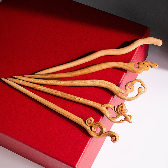 PF192 - Peach Wood Hair Sticks - Wholesale
