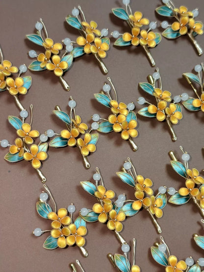 PF206 - Yellow Flowers Ronghua Brooch - Wholesale
