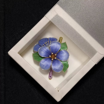 PF207 - Blue Flower Ronghua Brooch - Wholesale