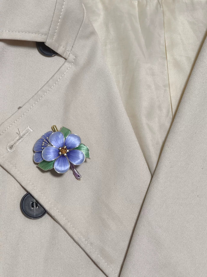 PF207 - Blue Flower Ronghua Brooch - Wholesale