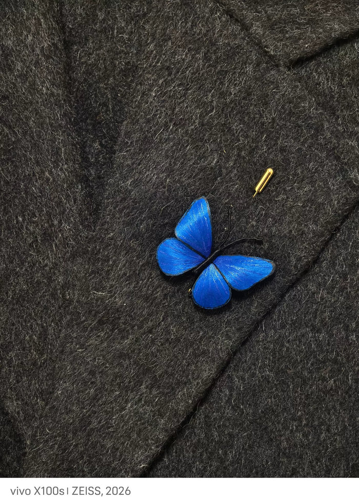 PF211 - Blue Butterfly Ronghua Brooch - Wholesale