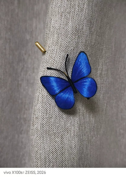 PF211 - Blue Butterfly Ronghua Brooch - Wholesale