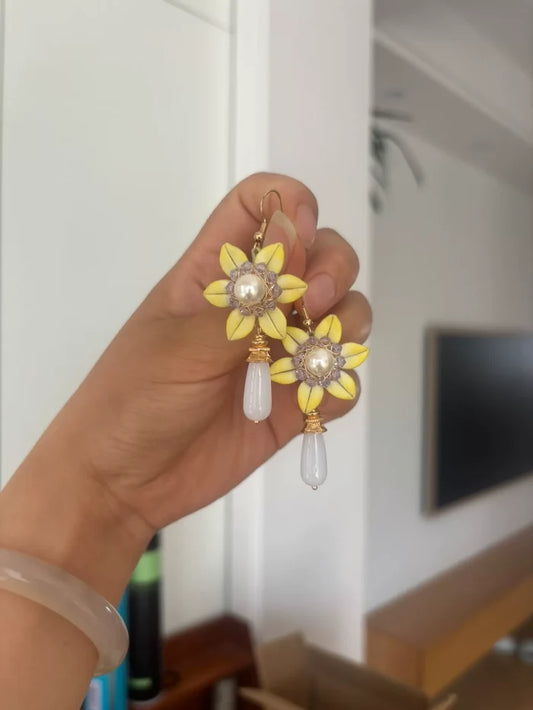 PF234 - Sun Flower Chanhua Earrings - Wholesale