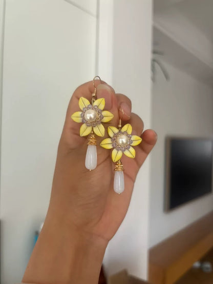 PF234 - Sun Flower Chanhua Earrings - Wholesale